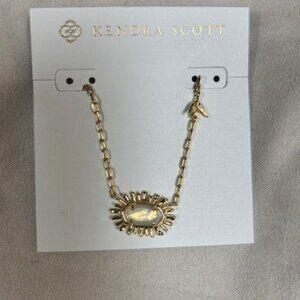 Kendra Scott Elisa Bird Pendant Necklace - Gold Opalite Illusion - NEW